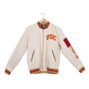 USC Trojans Men's White Arch Tommy Head Bomber Jacket